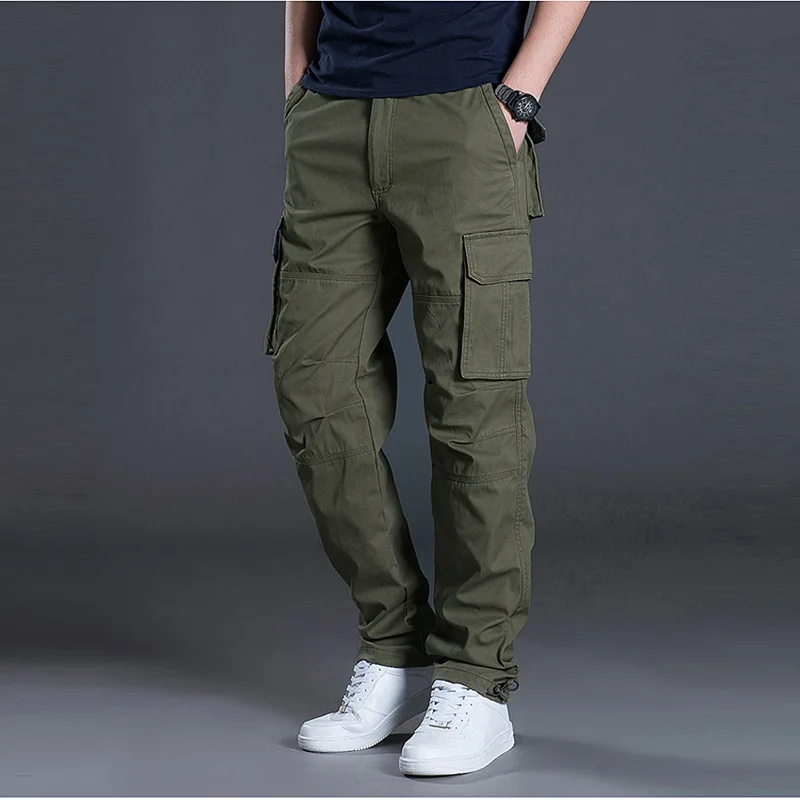 kf-S327e7cfebf5e4c72a121ee7aca07b453X-New-Cargo-Pants-Men-s-Loose-Straight-Oversize-Clothing-Solid-Grey-Versatile-Work-Wear-Black-Joggers